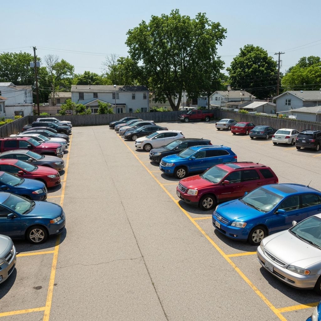 Secure Outdoor Parking Lot